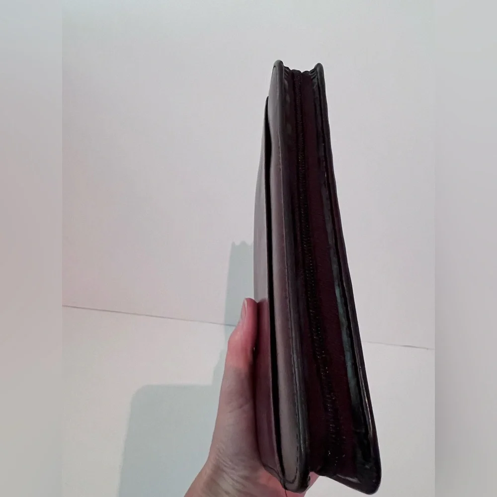 Mundex Portfolio Day Planner Wallet Cards Organizer Binder Top Grain Leather